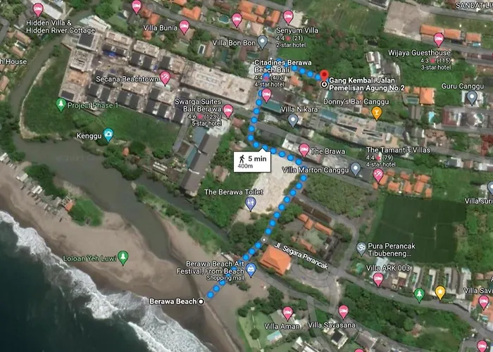 5 Bedrooms 400m Berawa 12m Pool ! * 坎古